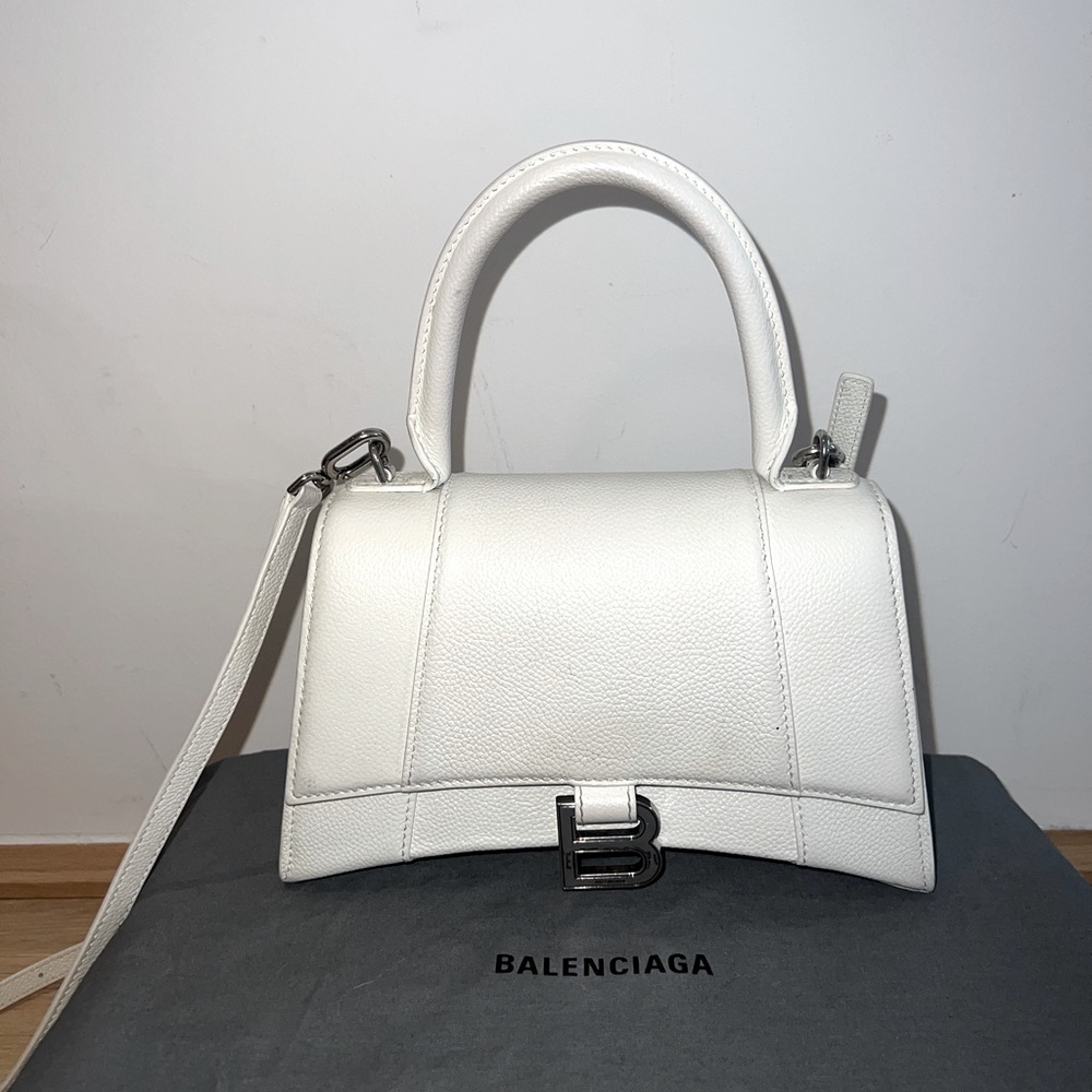 balenciaga white hourglass bag tote